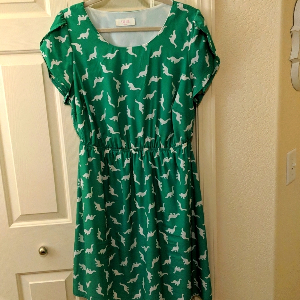 Green dino dress